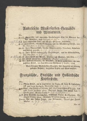 Französische, Englische und Holländische Kupferstiche