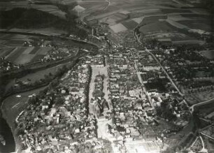 Rochlitz. Stadtansicht. Luftbild-Schrägaufnahme von Osten