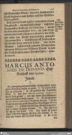 XXXII. Marcus Antonius De Dominis Ertz-Bischoff von Spalate