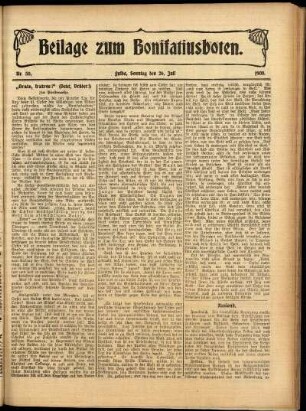 Zweite Ausgabe vom Sonntag, den 26. Juli 1908.