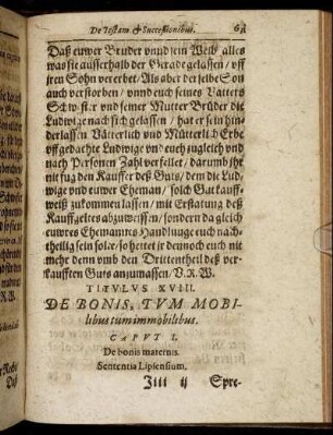 Titulus XVIII. De Bonis, Tum Mobilibus tum immobilibus.