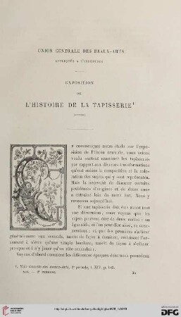 2. Pér. 14.1876: Exposition de l'histoire de la tapisserie, [2] : Union Centrale des Beaux-Arts Appliqués à l'Industrie