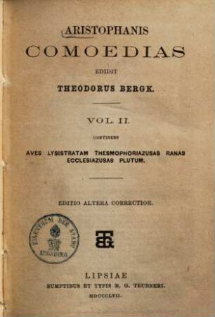Aristophanis comoedias, 2