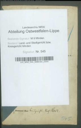 Sonstige: Horstmann, Friedrich Wilhelm: