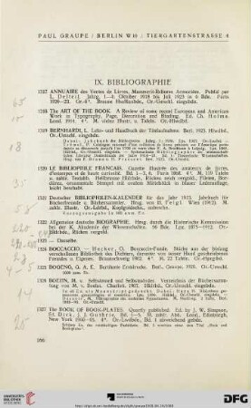 IX. Bibliographie (Nr. 1317-1445)
