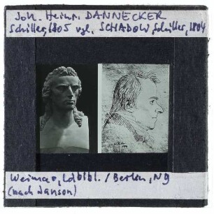 Dannecker, Büste Friedrich Schiller,Schadow, Zeichnung Friedrich Schiller