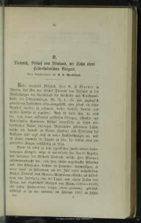 II. Dieterich, Bischof von Wirland, der Sohn eines Hildesheimischen Bürgers