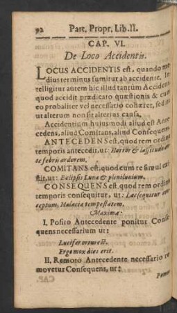 Cap. VI. De Loco Accidentis.
