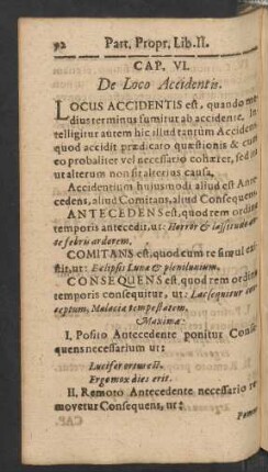 Cap. VI. De Loco Accidentis.
