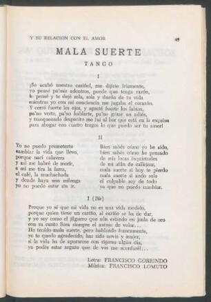 Mala suerte : Tango