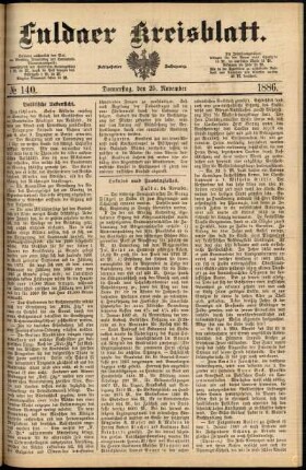 Ausgabe vom Donnerstag, den 25. November 1886.