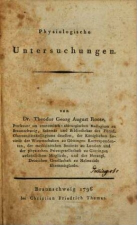Physiologische Untersuchungen