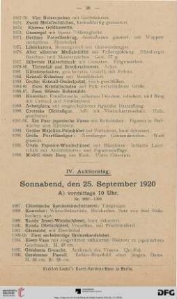 Sonnabend, vormittags 10 Uhr und nachmittags 4 Uhr (Nr. 1097-1537)