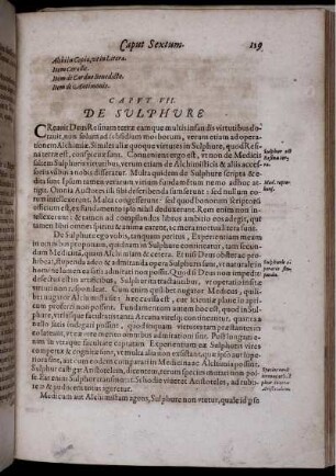 Caput VII. De Sulphure