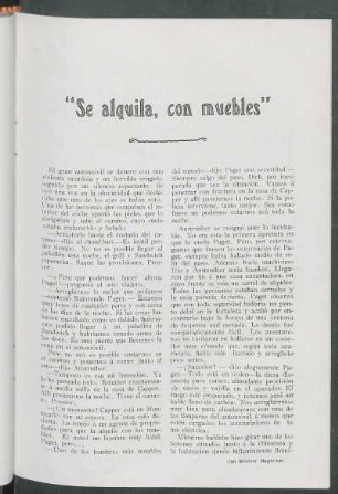 "Se alquila, con muebles" : [Del "Windsor Magazine"]