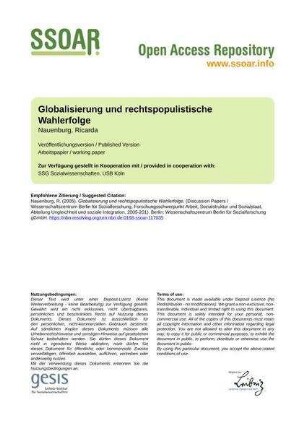 Globalisierung und rechtspopulistische Wahlerfolge