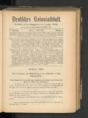 III. Jahrgang. Berlin, 1.Mai 1892. Nummer 9.