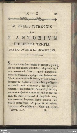 In M. Antonium Philippica Tertia