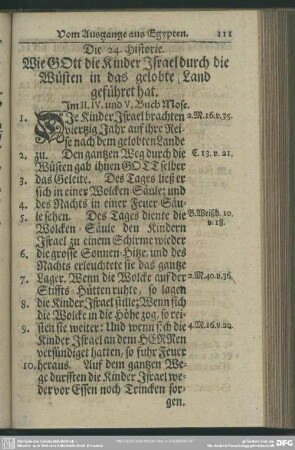 Die 24. Historie. Wie Gott die Kinder Israel durch die Wüsten in das gelobte Land geführet hat