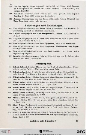 Autographen (Nr. 494-573)