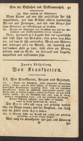 Zweyte Abtheilung. Von Krankheiten.