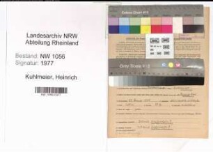 Entnazifizierung Heinrich Kuhlmeier , geb. 20.01.1889 (Beamter)