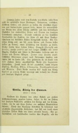 VII. Attila, König der Hunnen. (433 - 453)