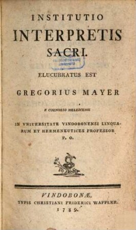 Institutio Interpretis Sacri