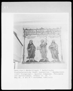 Die Apostel Johannes, Philippus und Bartholomäus