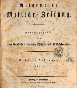 Allgemeine Militär-Zeitung. 6, 6. 1831