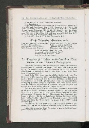 Unsere niederdeutschen Orts=namen in einer späteren Topographie.
