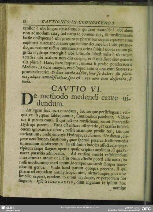 Cautio VI. De methodo medendi caute videndum