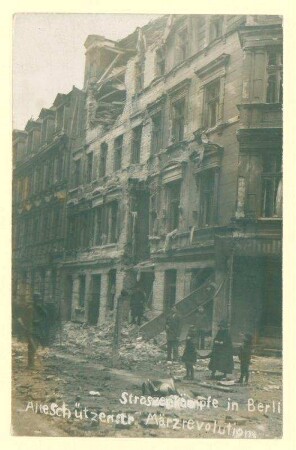 "Straßenkämpfe in Berli[n] Alte Schützenstr. Märzrevolution."