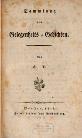 Sammlung von Gelegenheits-Gedichten