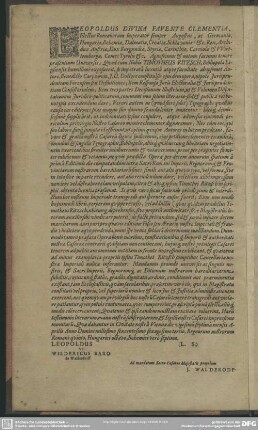 Leopoldus Divina Favente Clementia, Electus Romanorum Imperator semper Augustus, ac Germaniae, ...