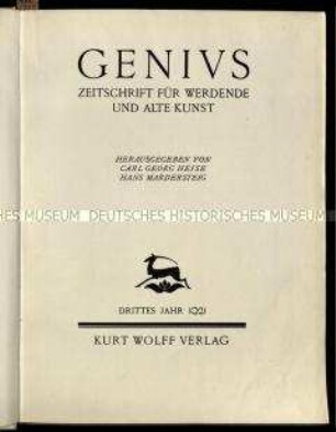 Kunstzeitschrift Genius, 3. Jg. 1921