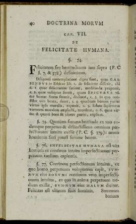 Cap. VII. De Felicitate Humana