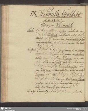 IX. Wismuth-Geschlecht