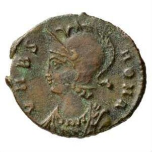 Münze, Follis, Aes 4, 335 - 337 n. Chr.