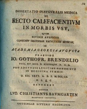 Diss. inaug. med. de recto calefacientium in morbis usu