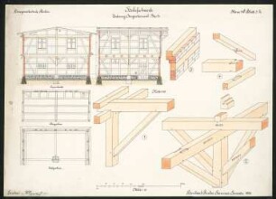Übung Holzfachwerk: Schnitte M 1:50, Details M 1:10