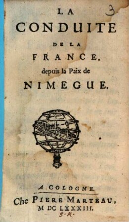 La conduite de la France depuis la Nimegue