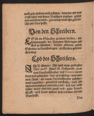 Eyd des Schreibers.