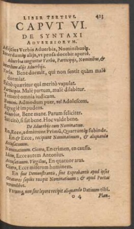 Caput VI. De Syntaxi Adverbiorum.