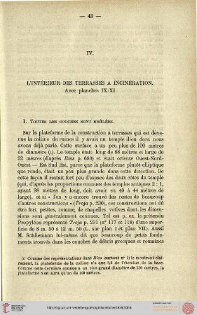 IV. L'intérieur des terrasses a incinération