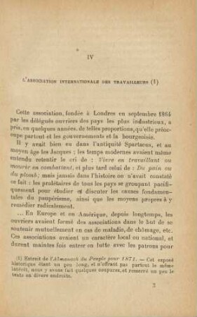 IV L'Association Internationale Des Travailleurs