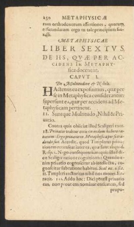 Caput I. De Multitudine Et Nihilo.