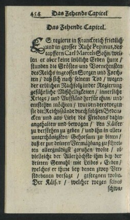Das Zehende Capitel.