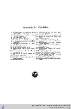 Verzeichnis der Bibliotheken
