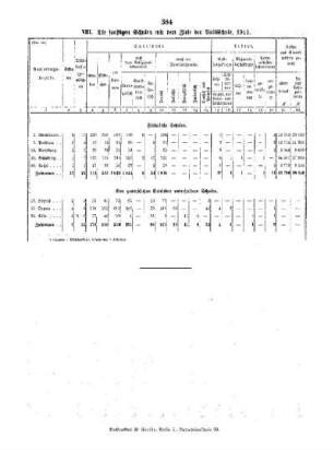 I. Teil : C. Die sonstigen niederen Unterrichtsanstalten ; VIII. Die sonstigen Schulen mit dem Ziele der Volksschule, 1911